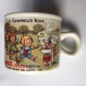 Campbells Soup Mug Postcard Replica Art School Kids Lunch Ring Handle Nostalgia